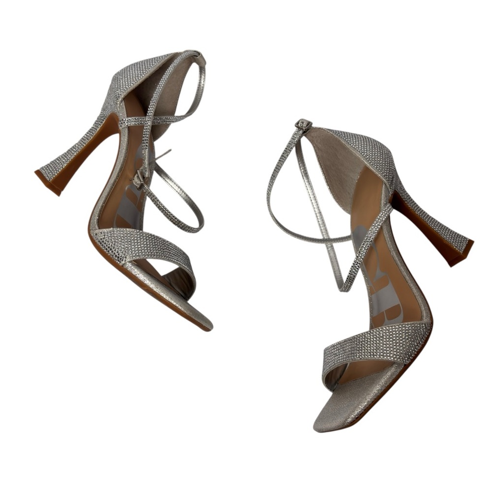 GIANNI BINI WOMEN SILVER PARTY SQUARE TOE HEELS SIZE 10 NEW WITH STICKER TAGS